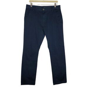 RVCA Weekend Fit Chino Pants Men's 33 Navy Blue Flat-Front Straight Twill Casual
